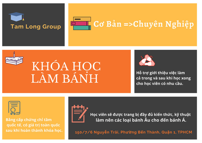 học phí khóa học làm bánh - Tam Long Group