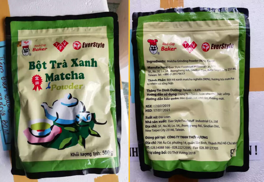 Bột Trà Xanh Matcha Đài Loan Red-Cap Baker 0.5kg