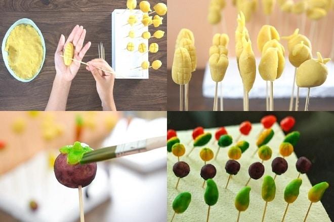 Bánh đậu xanh trái cây tuyệt đẹp và hương vị ngọt ngào