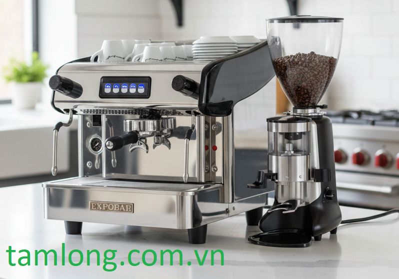 Combo Máy Pha Cà Phê Expobar Megacrem 1 Group Và Máy Xay Cà Phê Gemilai HC 600