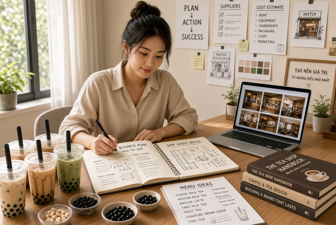 Kinh nghiệm mở quán trà sữa từ A đến Z cho người mới