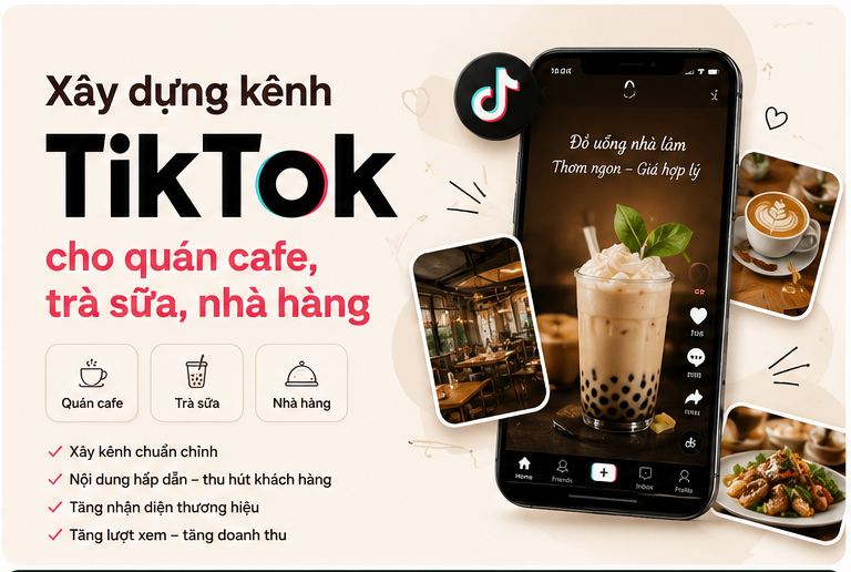 Xây dựng kênh TikTok cho quán cafe, trà sữa, nhà hàng