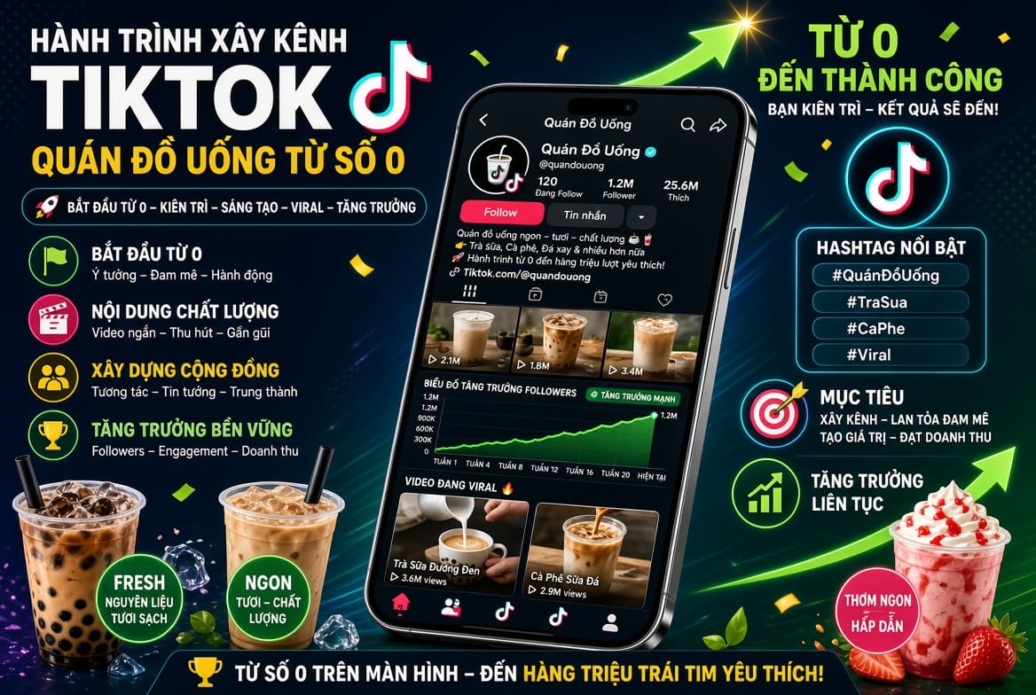 Xây kênh TikTok cho quán đồ uống từ con số 0