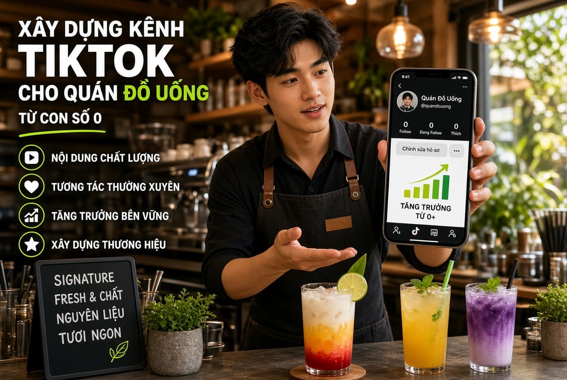 Xây kênh TikTok cho quán đồ uống từ con số 0